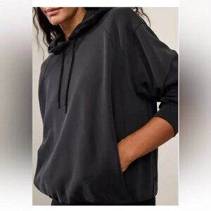 NWT Athleta Seasoft Bubble Hem Hoodie Sweatshirt in Black
